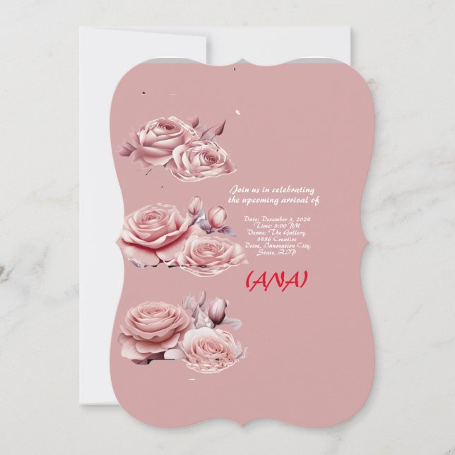 baby girl shower invitation card (Front)