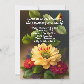 baby girl shower invitation card