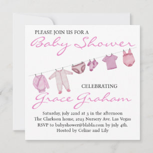Baby Girl Shower invitation Clothes on line