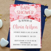 Baby Girl Shower Invitations Little Wildflower 