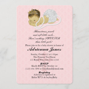 Baby Girl Shower Invitations PINK Princess 147
