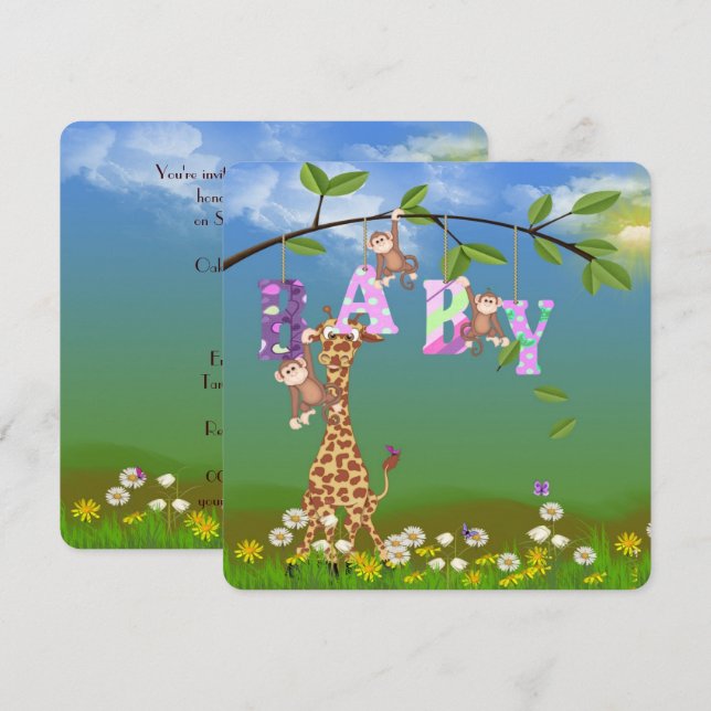 Baby Girl Shower invite (Front/Back)