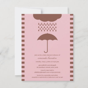 Baby Girl Shower Pink Umbrella Invitation