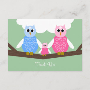 Baby Girl Shower Poem Thank You Flat 3.5 x 5 Card