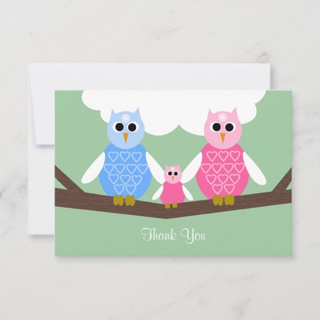 Baby Girl Shower Poem Thank You Flat 3.5 x 5 Card (Front)