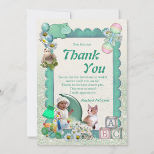 Baby Girl Shower Tweets Thank You Card