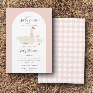 Baby Girl Silly Goose on the Loss Baby Shower Invitation