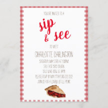 Baby Girl simple rustic cute watercolor sip & see