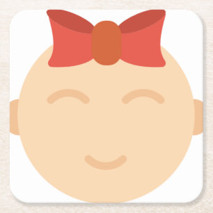 baby girl square paper coaster