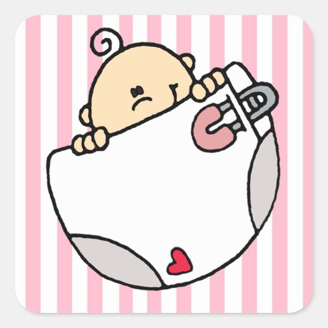 Baby Girl Square Sticker (Front)