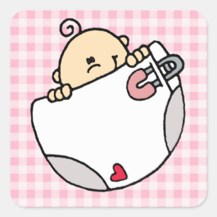 Baby Girl Square Sticker