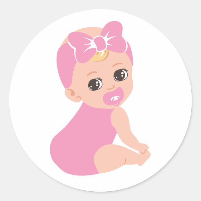 Baby Girl Sticker with Bow & Gold Lock (Front)
