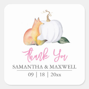 Baby Girl Stickers Cute Pink Watercolor Thank You