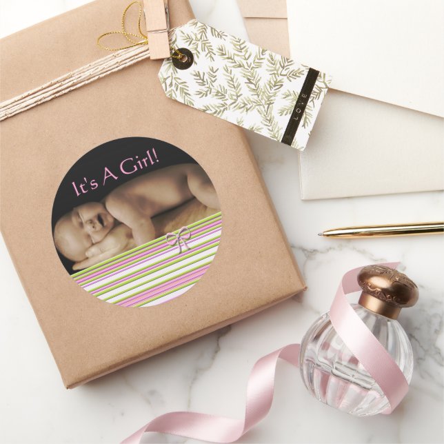 Baby Girl Stickers with your baby photo (Gifting)