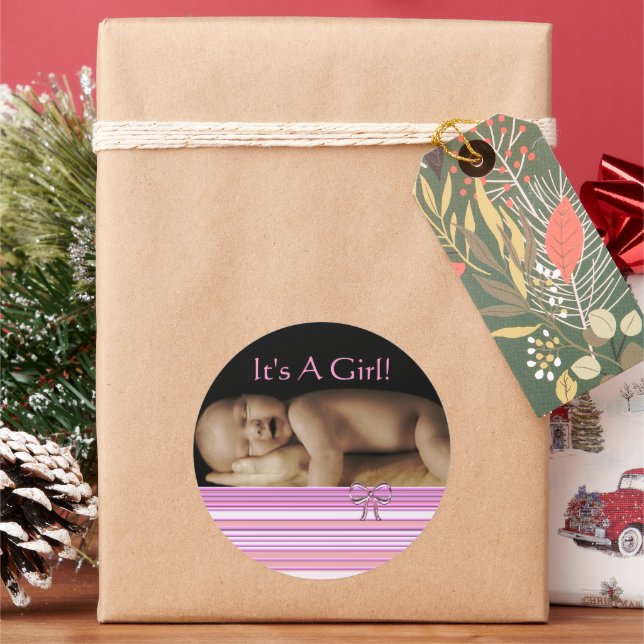 Baby Girl Stickers with your baby photo (Holiday)