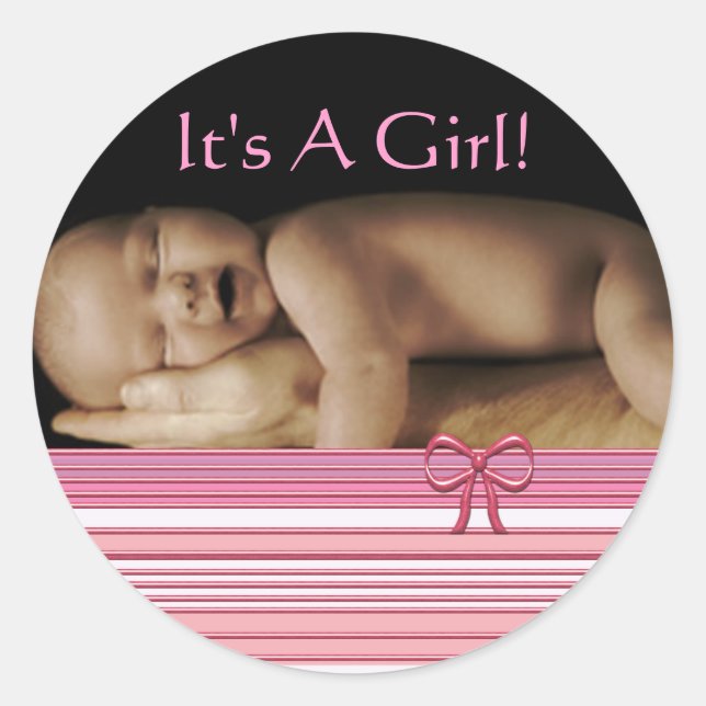 Baby Girl Stickers with your baby photo (Front)