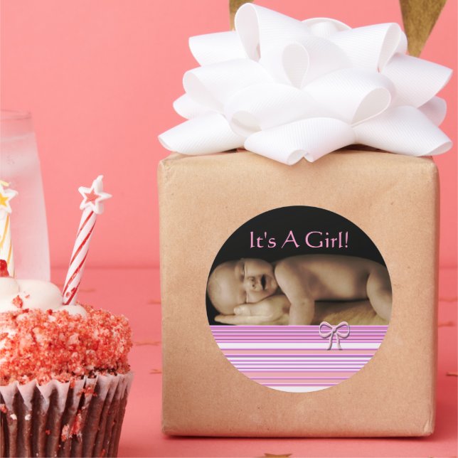 Baby Girl Stickers with your baby photo (Party)