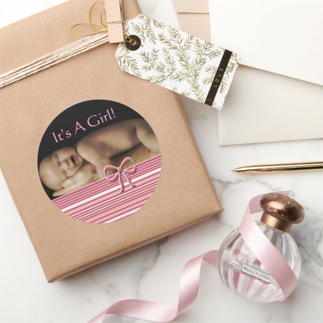 Baby Girl Stickers with your baby photo (Gifting)