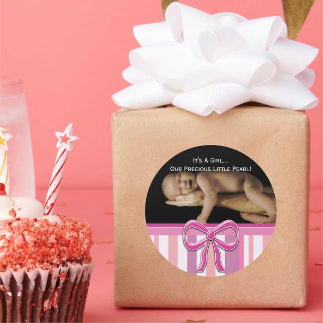 Baby Girl Stickers with your baby photo (Party)