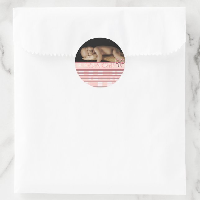 Baby Girl Stickers with your baby photo (Bag)