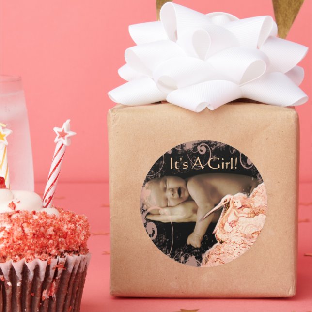 Baby Girl Stickers with your baby photo (Party)