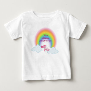 Baby Girl Tee Shirt with Rainbow & Unicorn