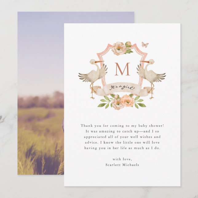 Baby Girl Thank You Card (Front/Back)