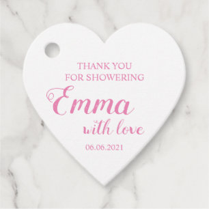 Baby Girl Thank You For Showering Baby Shower Favour Tags