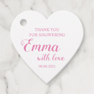 Baby Girl Thank You For Showering Baby Shower Favour Tags