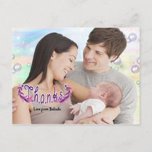 Baby Girl Thank You Photo Postcard