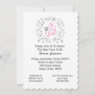 “Baby Girl” Tiara Shower Invitation