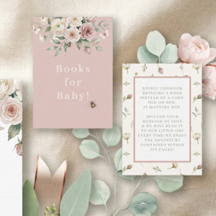 Baby Girl to Bee Pink Butterfly Floral Books  Enclosure Card