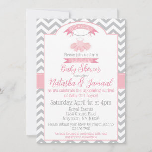 Baby Girl Tutu Ballet Baby Shower Invitation Pink