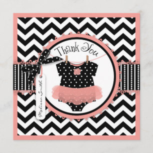 Baby Girl Tutu Chevron Print Thank You