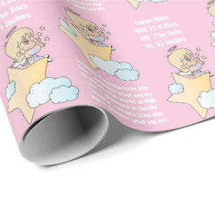 Baby Girl 👶 Twinkle, Twinkle Little 🌟 Star Wrapping Paper