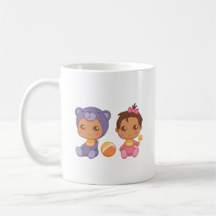 Baby Girl Twins Bear Jumpsuit Coffee Mug