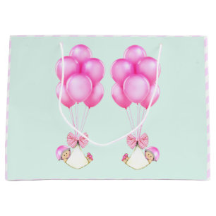 Baby Girl Twins Large Gift Bag