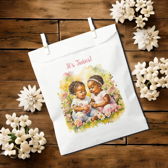 Baby Girl Twins of Colour Baby Shower Favour Bags (Creator Uploaded)