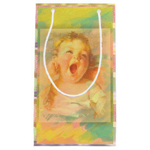 Baby girl vintage watercolor elegant cute small gift bag