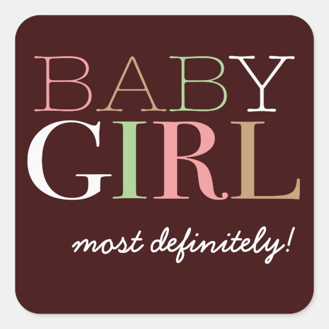 Baby Girl Vote Sticker for Gender Reveal Party (Front)
