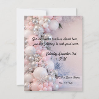 Baby Girl Winter Themed Shower Digital Invitation