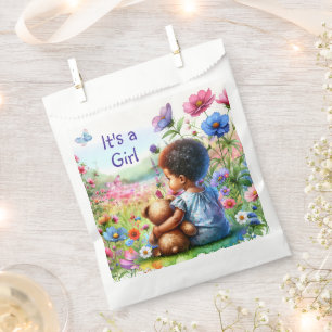 Baby Girl with Teddy Bear Baby Shower It's a Girl Favour Bags