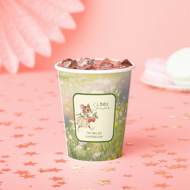 Baby Girl Woodland Animal Shower Paper Cups (Insitu)