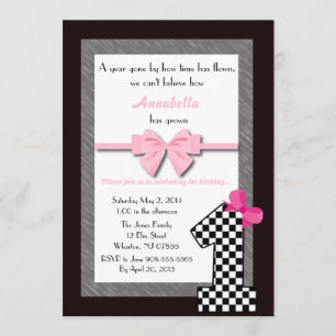 Baby Girls 1st Birthday Invitation