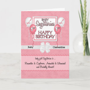 Baby Girl's 1st Birthday Sagittarius Zodiac Card