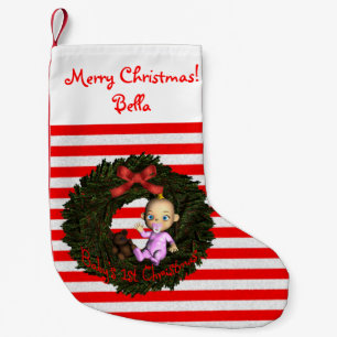 Baby Girl's 1st Christmas Small Christmas Stocking