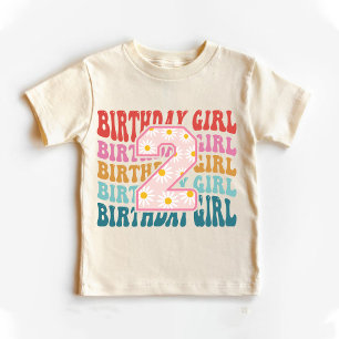 Baby Girls 2nd Birthday Pink Repeating Pattern Toddler T-Shirt