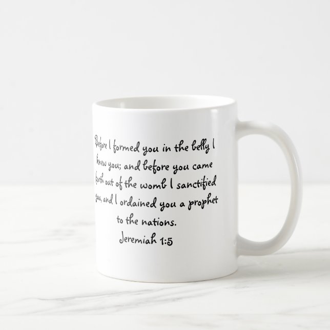 Baby Girl's Baptism/Christening Gift-Jeremiah 1:5 Coffee Mug (Right)
