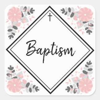 Baby Girl's Baptism Envelope Seal / Sticker