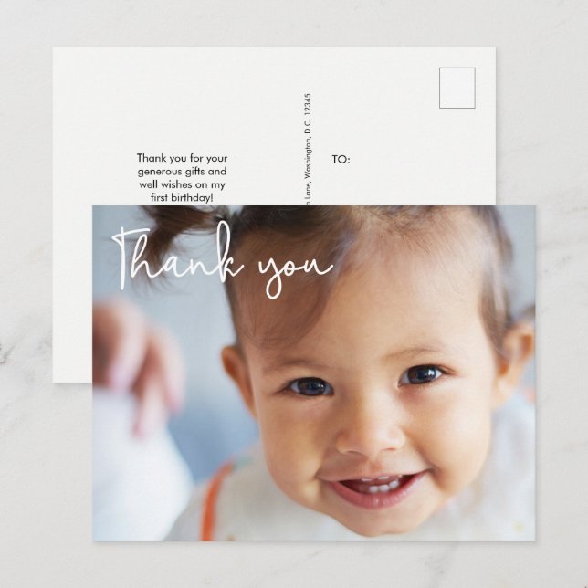 Baby Girl's first birthday party Photo  Postcard (Front/Back)